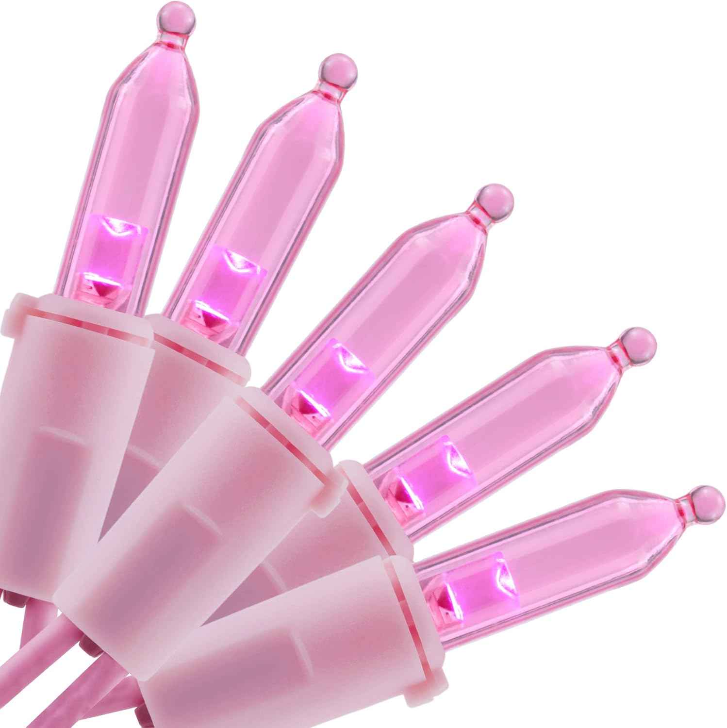 YULETIME Cool-Touch Pink LED Lights – Safe Nursery and Kids Room Decor, 33ft UL Certified Child-Friendly String Lights