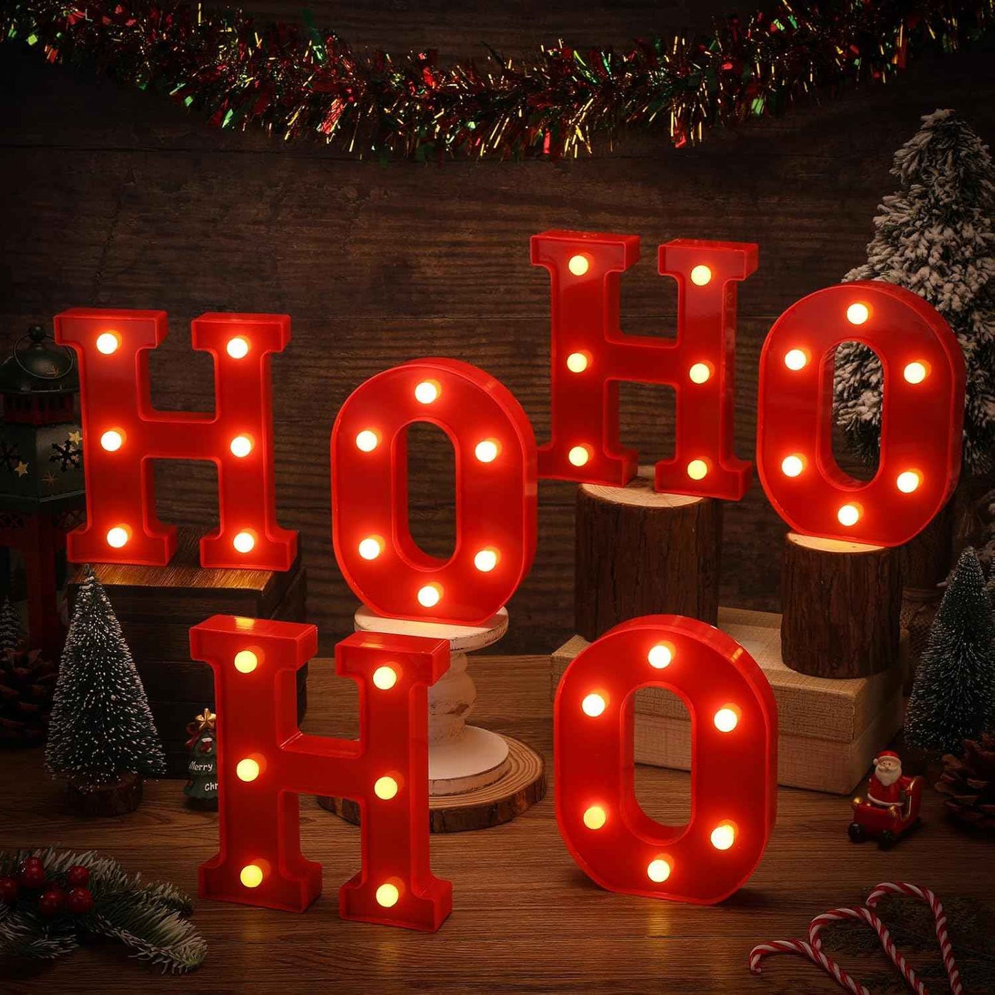 VIHOSE LED Letter Lights – Simple Modern Tabletop Decor, Clean Line Light Up Letters for Minimalist Shelf