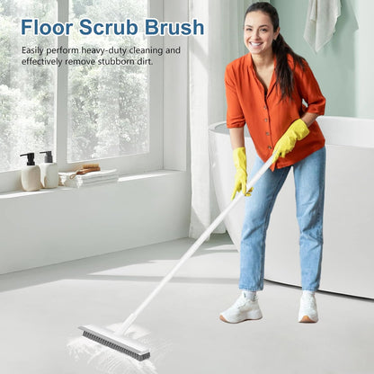 SetSail Back Saver Floor Scrub Brush with 48 Inch Long Handle, No Bend No Kneel Scrubber for Bathroom Kitchen Shower and Tile Grout