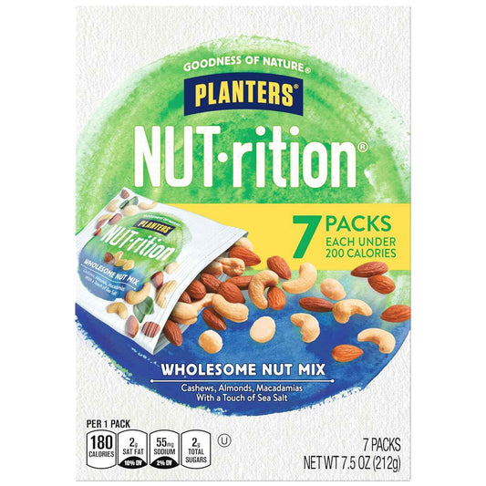 PLANTERS NUT-rition Wholesome Nut Mix, Tear-Open Lunchbox Nut Pouches for School Snacks and After-School Backpack Treats