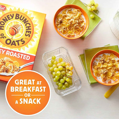 Honey Bunches of Oats Honey Roasted Whole Grain Cereal – Heart-Healthy Breakfast Bowl for a Calm Morning Routine