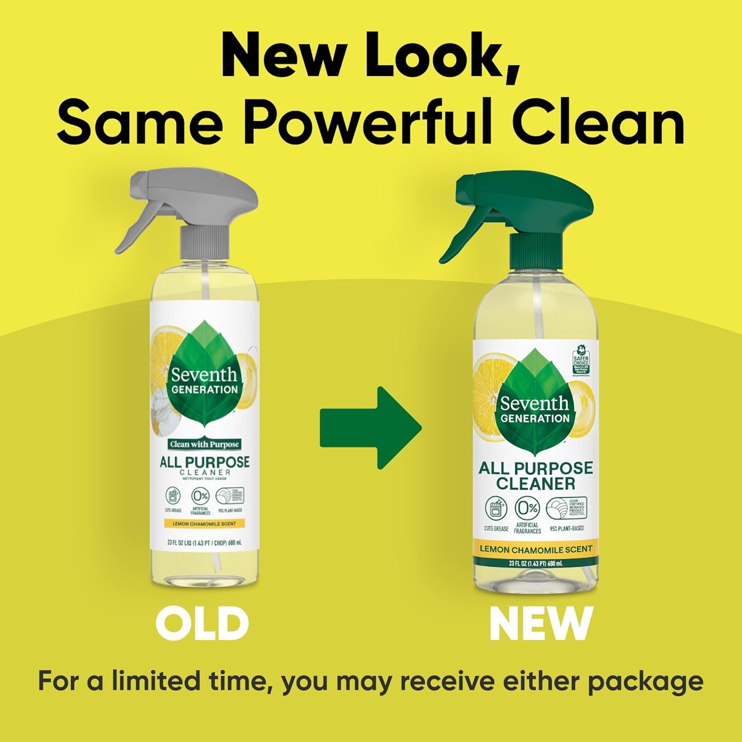 Seventh Generation All Purpose Cleaner – Botanical Scented Counter Degreaser for Mindful Cleaning Rituals, Lemon Chamomile 23 oz
