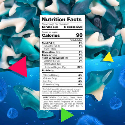 Blue Sharks Gummy Candy – 1 Lb Bulk Candy for Playroom and Nursery Treat Jars