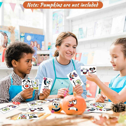 MiniPumpkin Peel-and-Stick Faces – Sharp-Tool-Free Pumpkin Decorating for Worry-Free Halloween