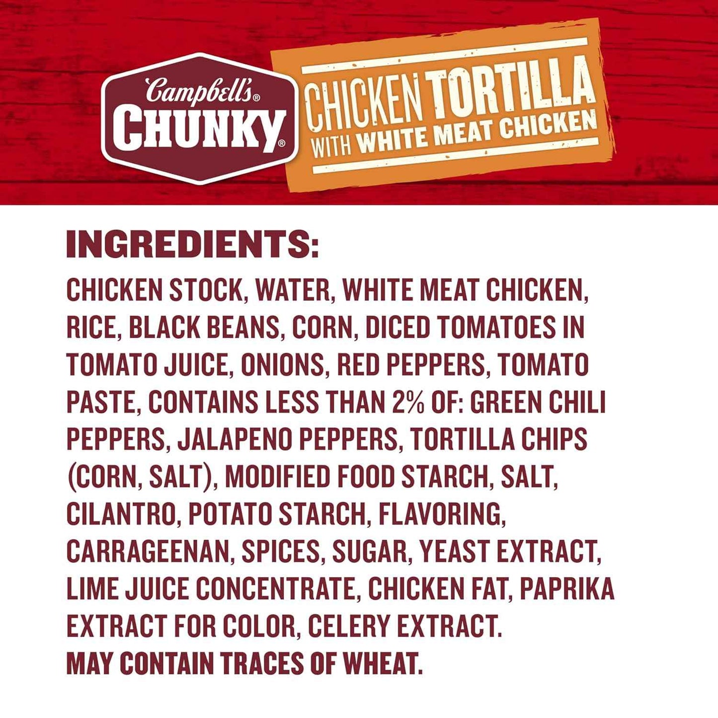 Campbell's Chunky Chicken Tortilla Soup — Easy Heat-and-Eat After-School Dinner for Families, 18.6 Oz Can