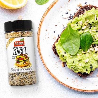 Badia Everything Bagel Seasoning – One-Shaker Solution for Fast Office Lunches and Breakroom Upgrades, 5.5 oz