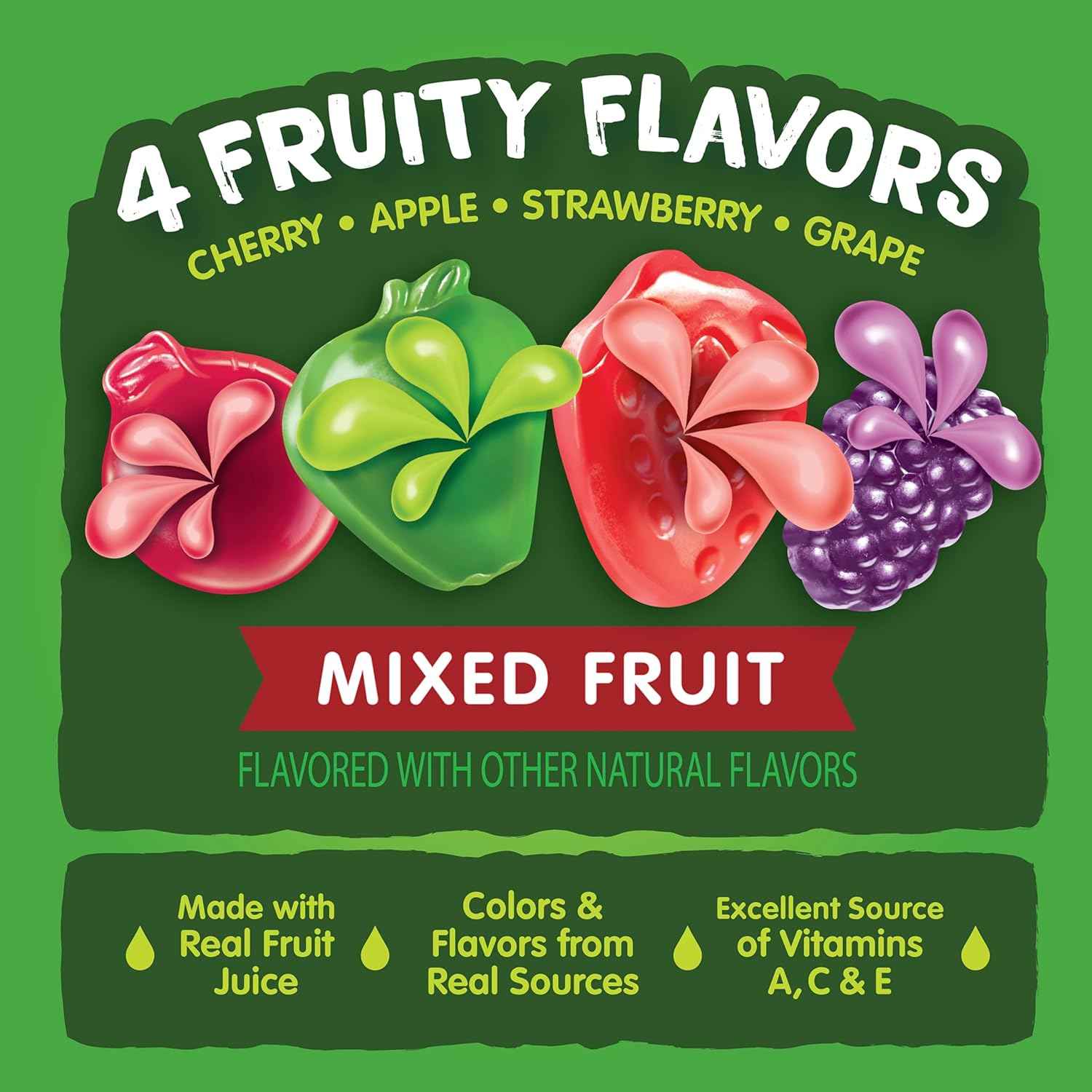 Black Forest Juicy Burst Portable Snacks for Car and Camping – Shelf-Stable Mixed Fruit Pouches, 40 ct