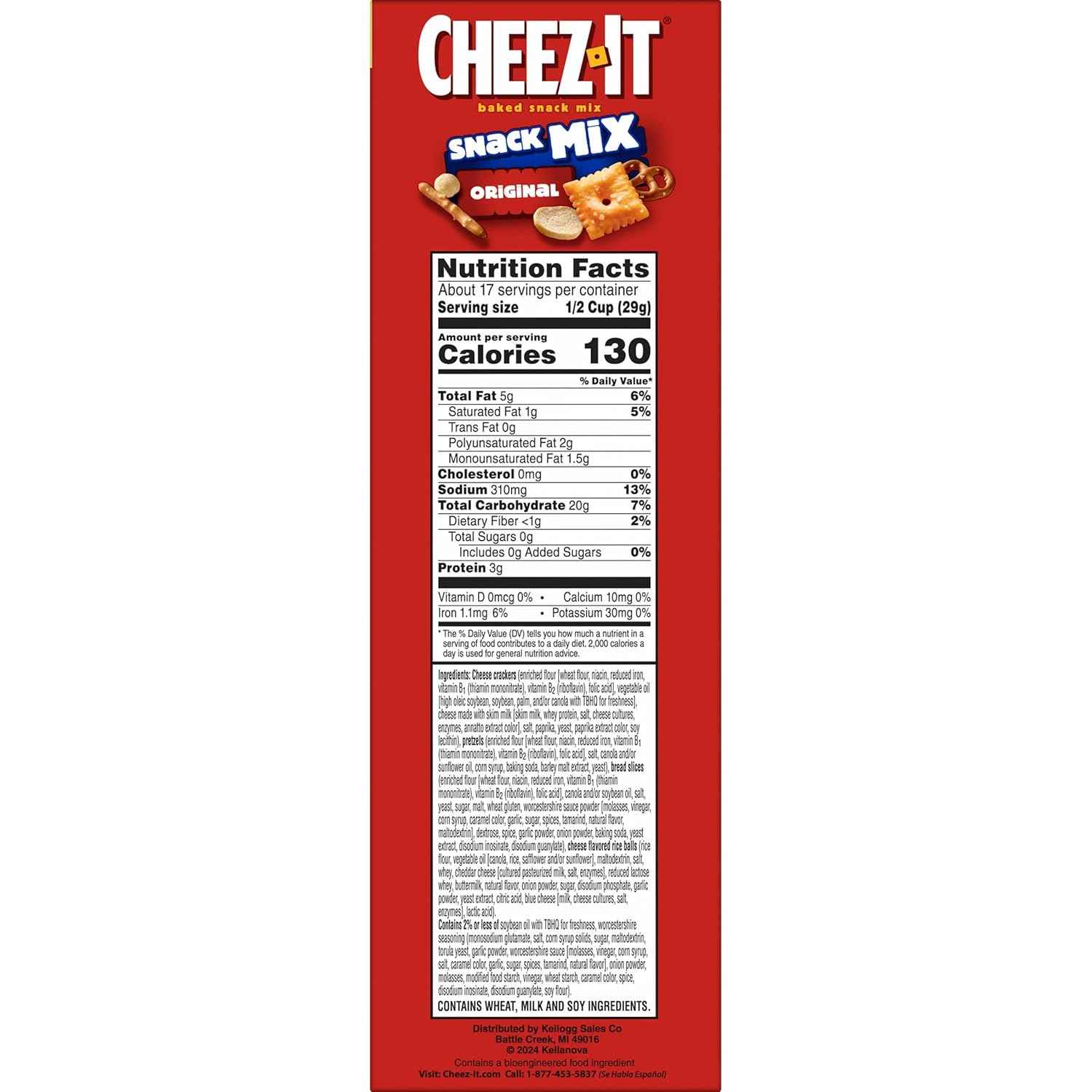 Cheez-It Snack Mix, Patio and Game Day Snack Mix for Outdoor Hosting, Original, 17.8oz Box