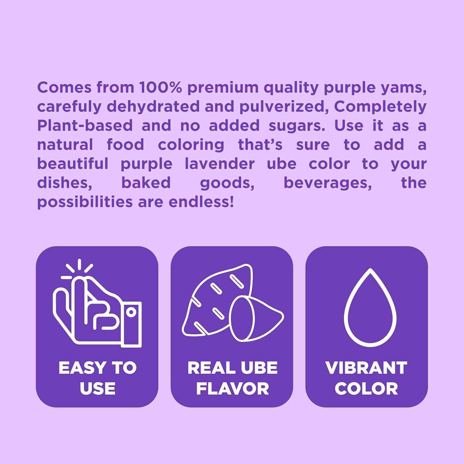 Jans Ube Powder for Baking, 5 oz | Pure Single-Ingredient Yam for Wholesome Family Desserts