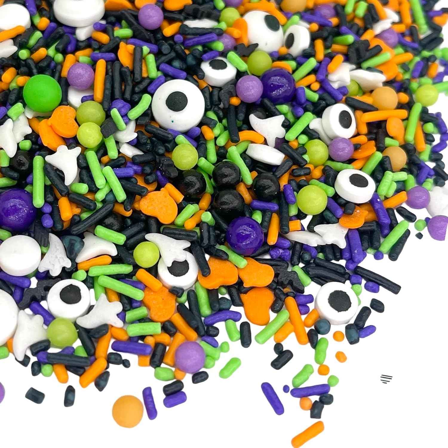 Manvscakes Halloween Sprinkles - Kid-Friendly Edible Sprinkles for Classroom Halloween Party Treats, Ghost and Pumpkin Mix, 8oz