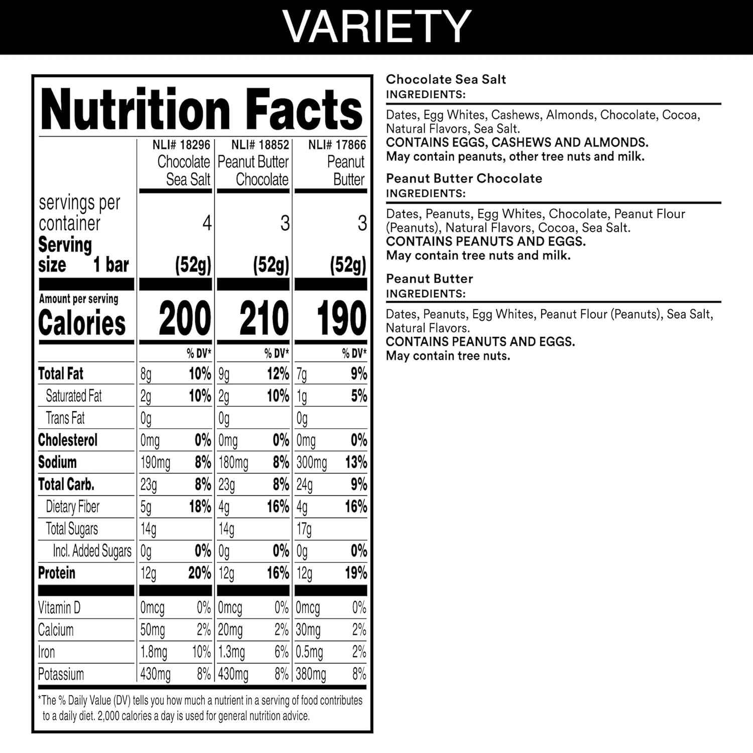 RXBAR Protein Bars Variety Pack – Office Desk Snack for Focused Mid-Work Fuel, 12g Protein Energy Boost