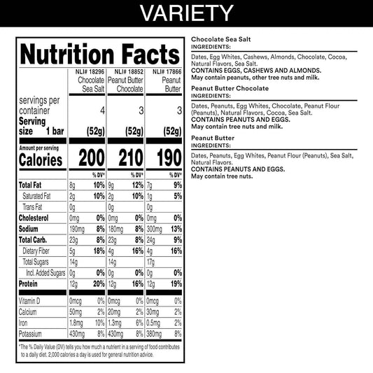 RXBAR Protein Bars Variety Pack – Office Desk Snack for Focused Mid-Work Fuel, 12g Protein Energy Boost