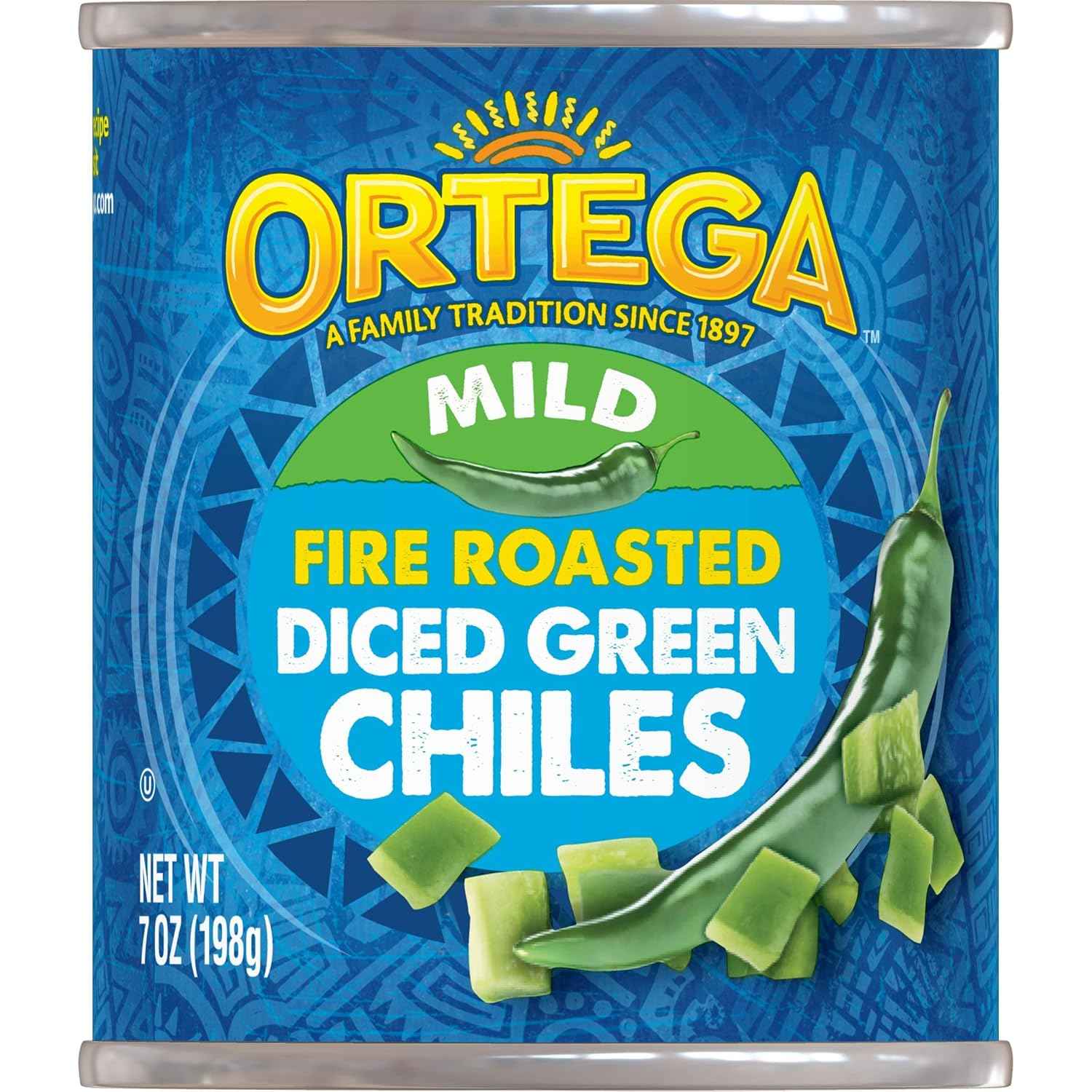 Ortega Diced Green Chiles, Mild, 7 oz — Compact Single-Can Pantry Staple