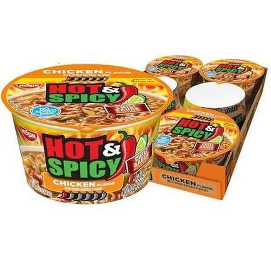 Nissin Hot & Spicy Fire Wok Sizzlin' Rich Pork – Late-Night Study Snack for College Dorm Desk, Ready in 6 Minutes