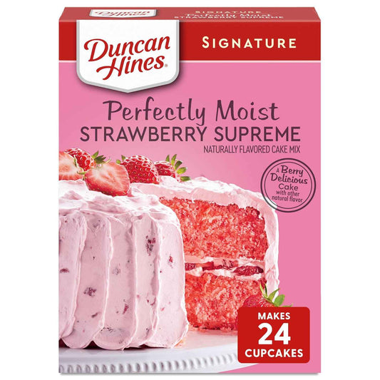 Duncan Hines Signature Strawberry Cake Mix – Easy Family Birthday Dessert for Children's Celebrations