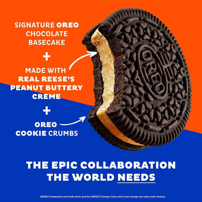 OREO REESE'S Peanut Butter Creme Cookies – After-School Lunchbox Treat for Kids, Kosher Sandwich Snack, 12.35 oz