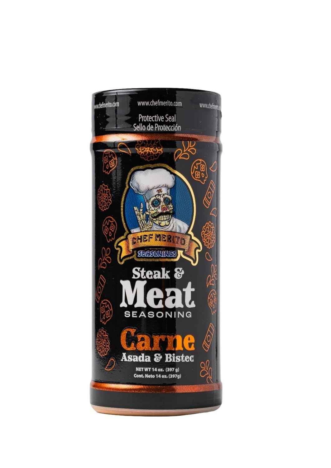 Chef Merito Carne Asada Meat Seasoning, 14 Ounce – Mindful Pantry Staple for Clean Ingredient Home Cooking