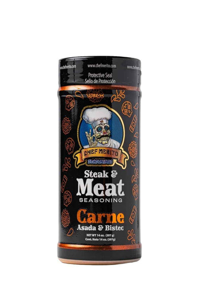 Chef Merito Carne Asada Meat Seasoning, 14 Ounce – Mindful Pantry Staple for Clean Ingredient Home Cooking
