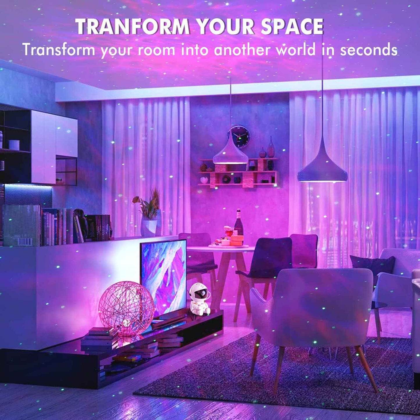 Astronaut Galaxy Night Light for Kids Bedroom - Safe LED Star Projector with Auto Shutoff Timer for Nursery and Playroom