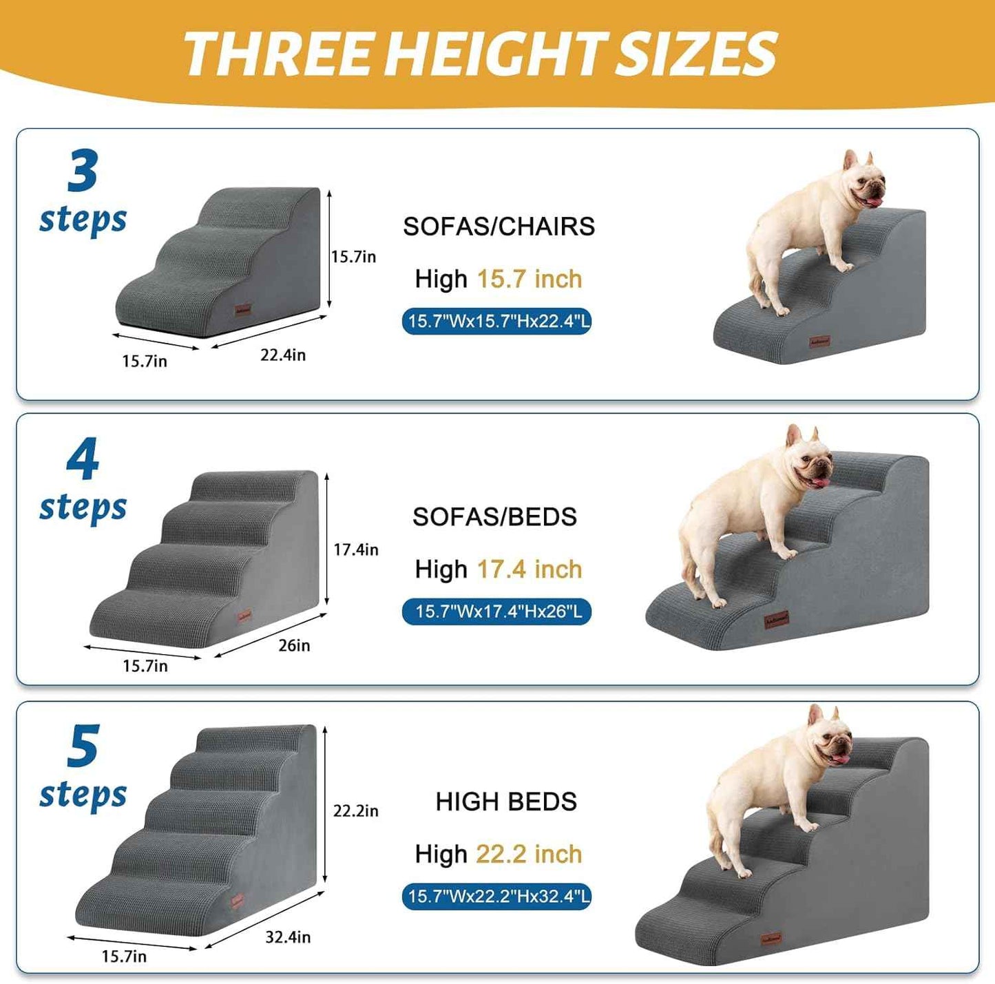 Aodisman Pet Recovery Steps – Supportive Foam Stairs for Senior Dogs and Injured Cats