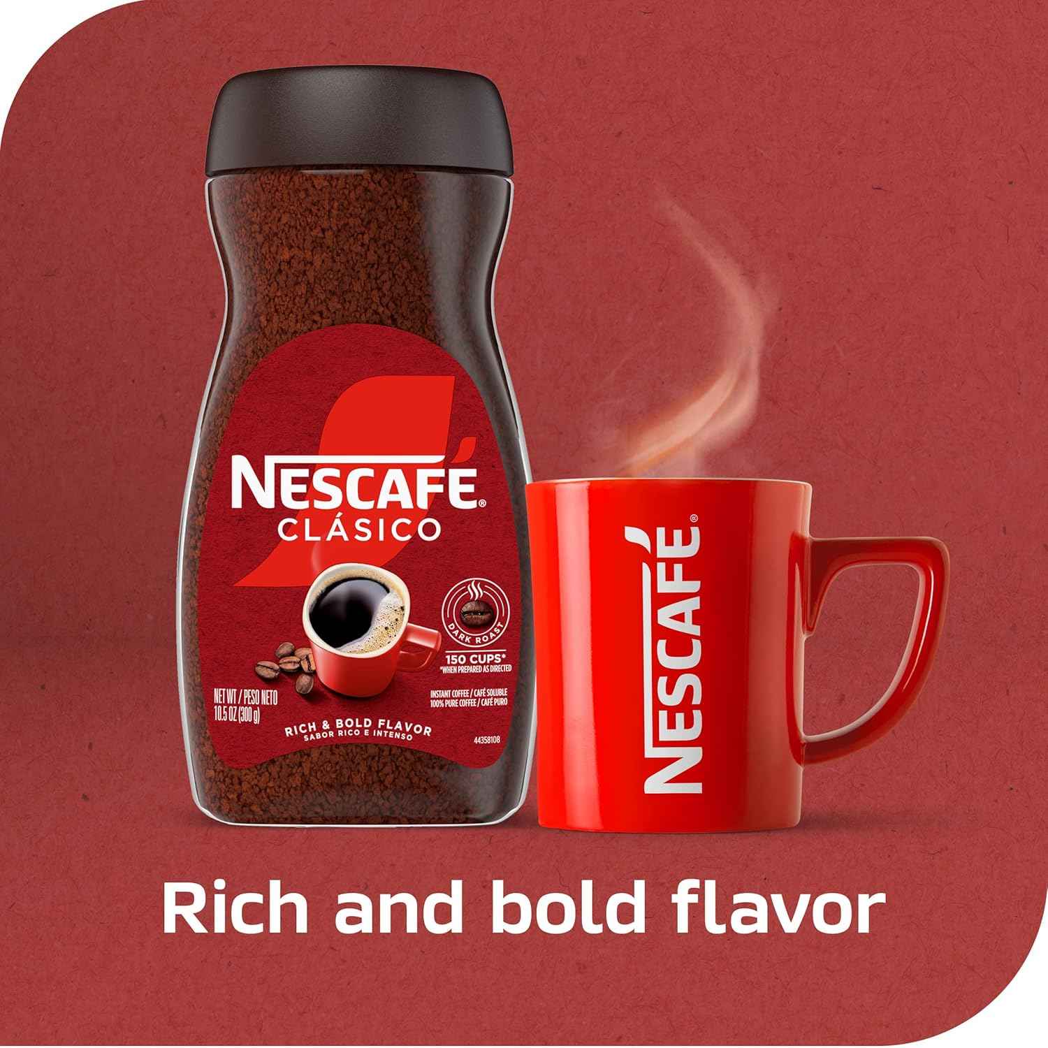 NESCAFÉ CLÁSICO Instant Coffee – Holiday Gift for Mom, No-Brew Dark Roast for Busy Households