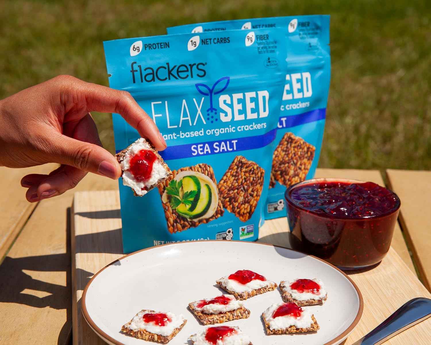 Flackers Organic Rosemary Flaxseed Crackers – Mindful Keto Snack for Clean Eating Rituals