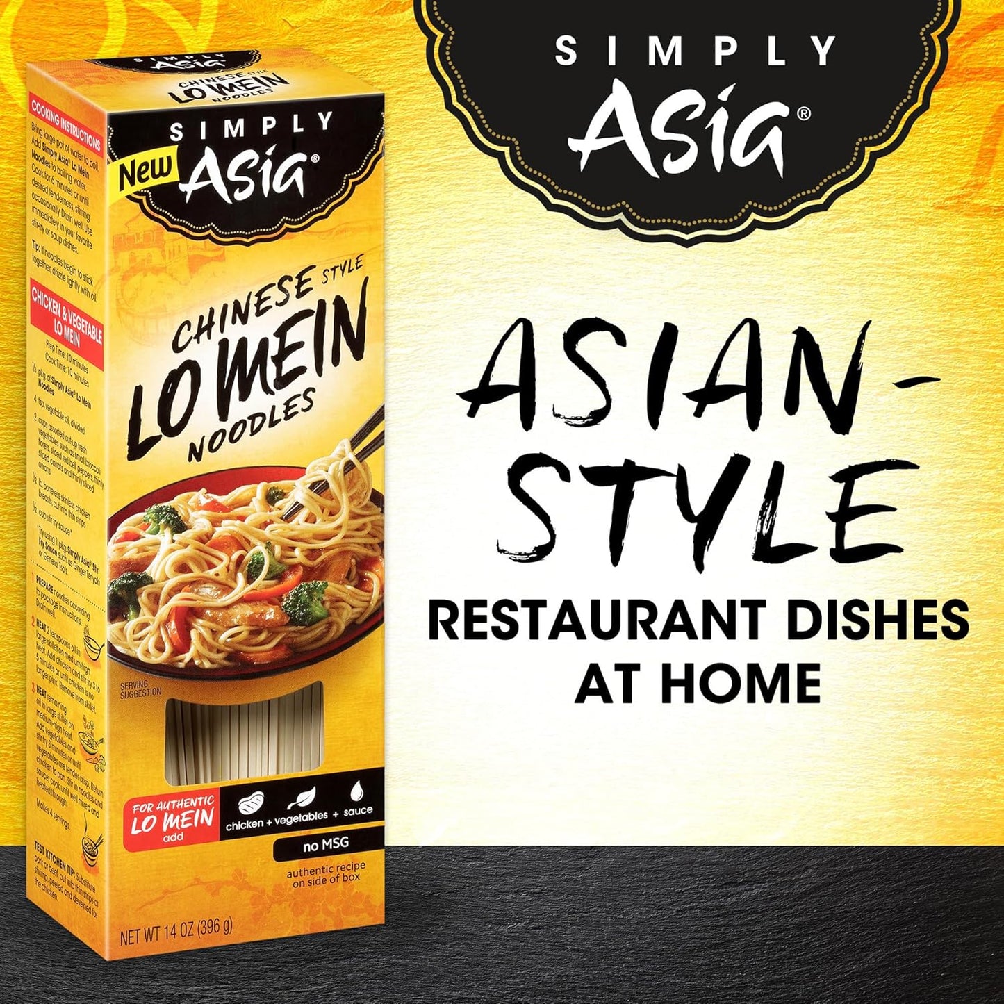 Simply Asia Lo Mein Noodles, No MSG Premium Blend – Restaurant-Quality Noodles for Elevated Home Dining