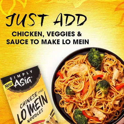 Simply Asia Lo Mein Noodles, No MSG Premium Blend – Restaurant-Quality Noodles for Elevated Home Dining