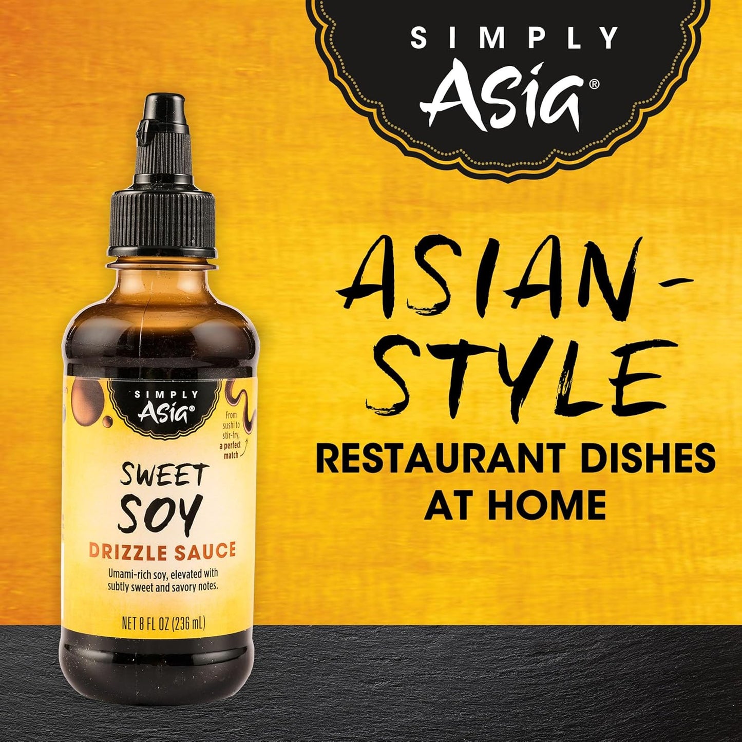 Simply Asia Sweet Soy Drizzle Sauce — Foodie Gift for Cooking Enthusiasts and Sushi Lovers, 8 fl oz Squeeze Bottle