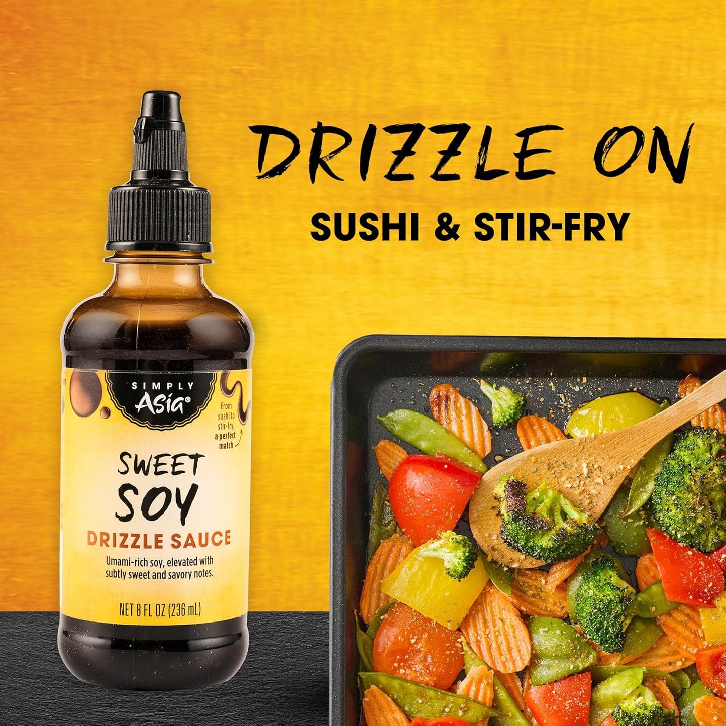 Simply Asia Sweet Soy Drizzle Sauce — Foodie Gift for Cooking Enthusiasts and Sushi Lovers, 8 fl oz Squeeze Bottle