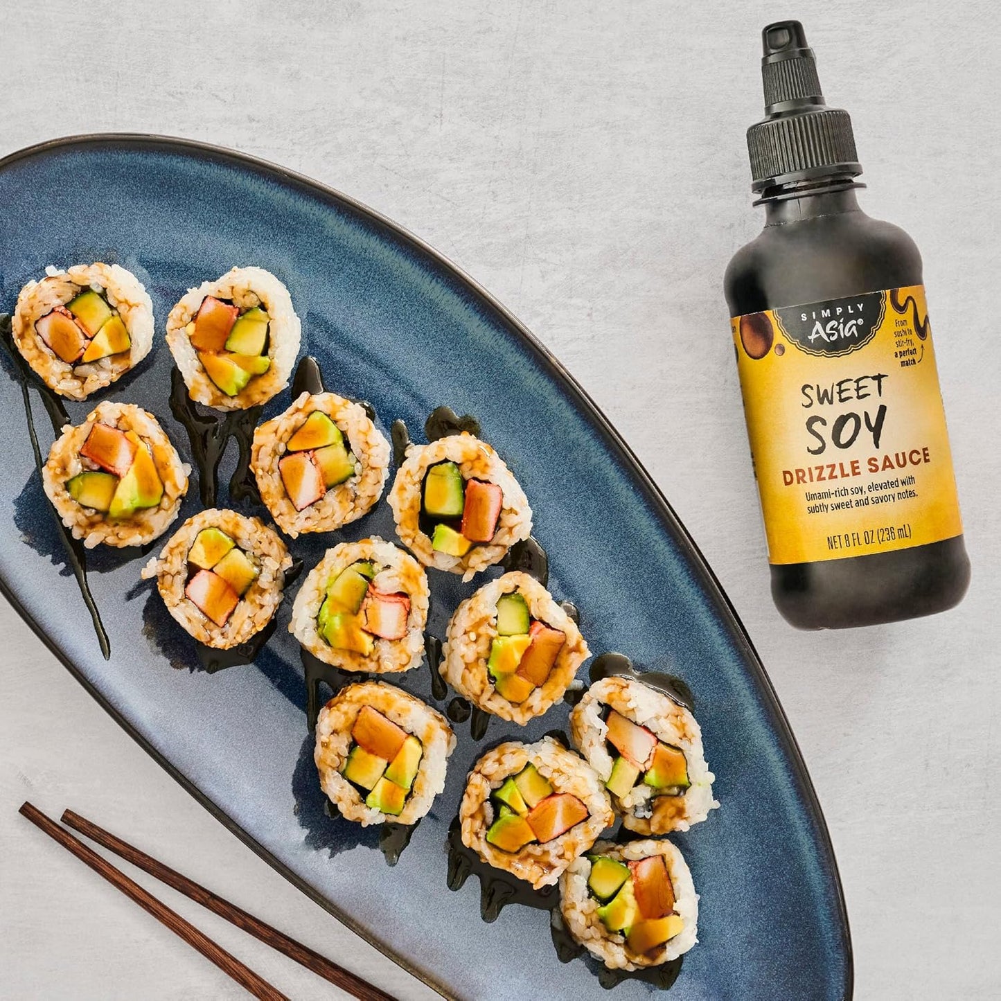 Simply Asia Sweet Soy Drizzle Sauce — Foodie Gift for Cooking Enthusiasts and Sushi Lovers, 8 fl oz Squeeze Bottle