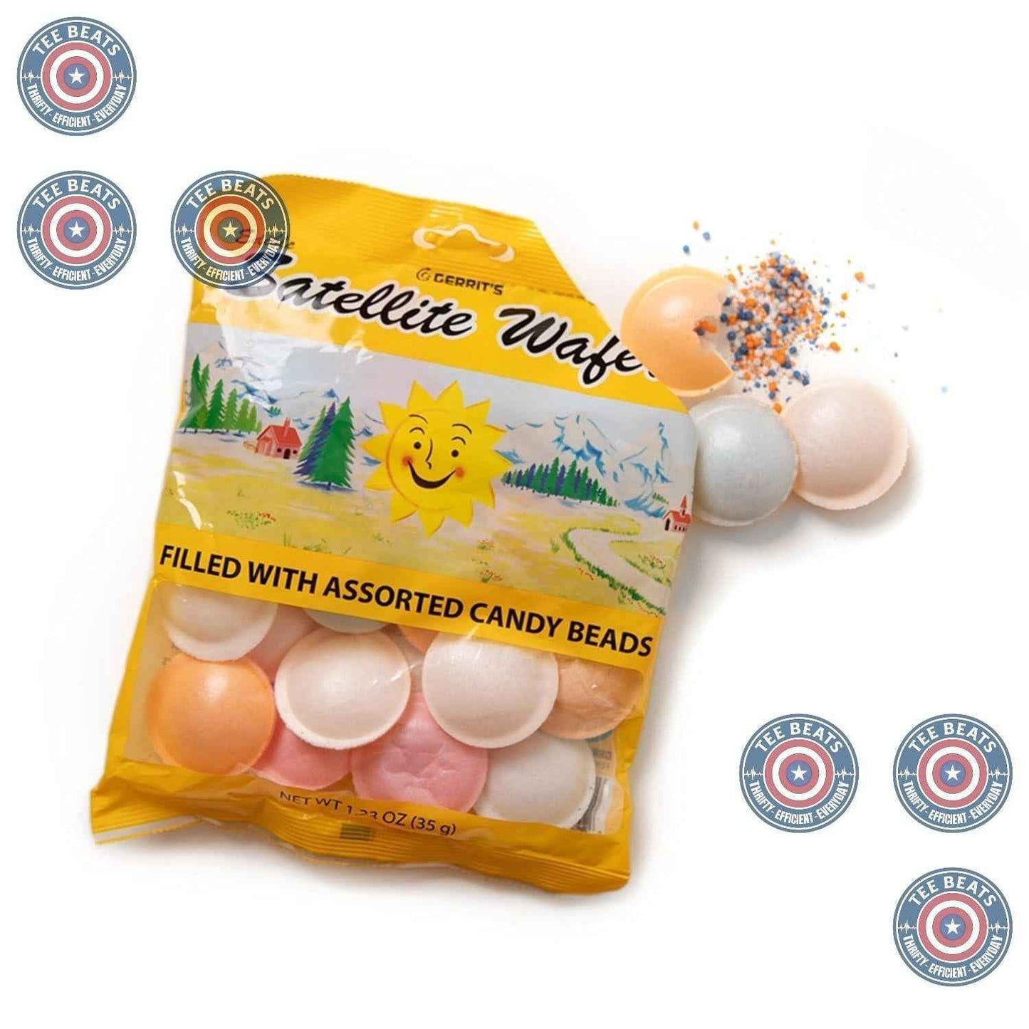 Gerrit's Satellite Wafers 1.23 oz Belgian Candy – Fun Lunchbox Treat for Kids' School Snacks