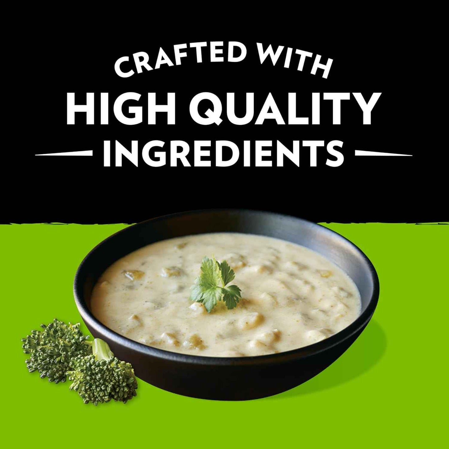 Campbell's Slow Kettle Creamy Broccoli Cheddar Bisque — No-Cook Backup Dinner for Busy Parents, 15.5 oz Family Bowl