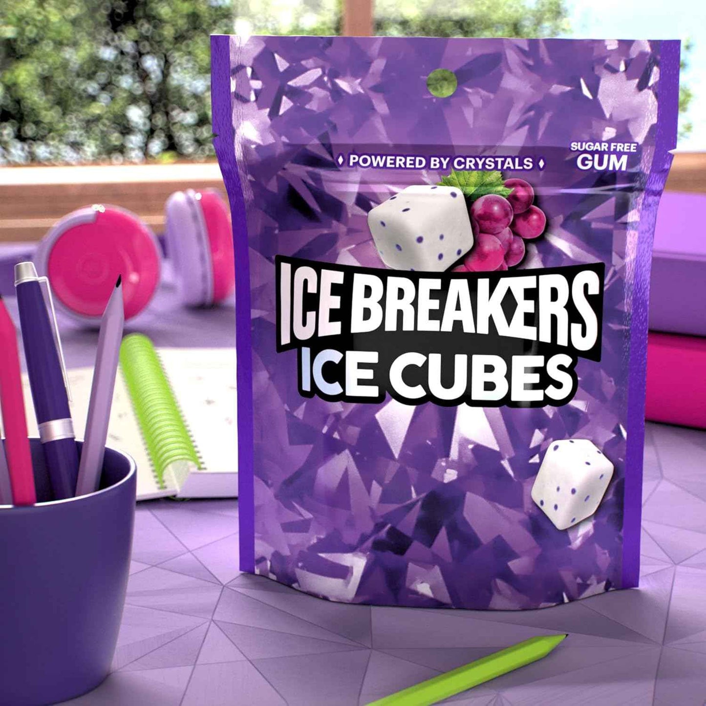 ICE BREAKERS Arctic Grape Chewing Gum – Sugar-Free Desk Drawer Staple for Office Meetings