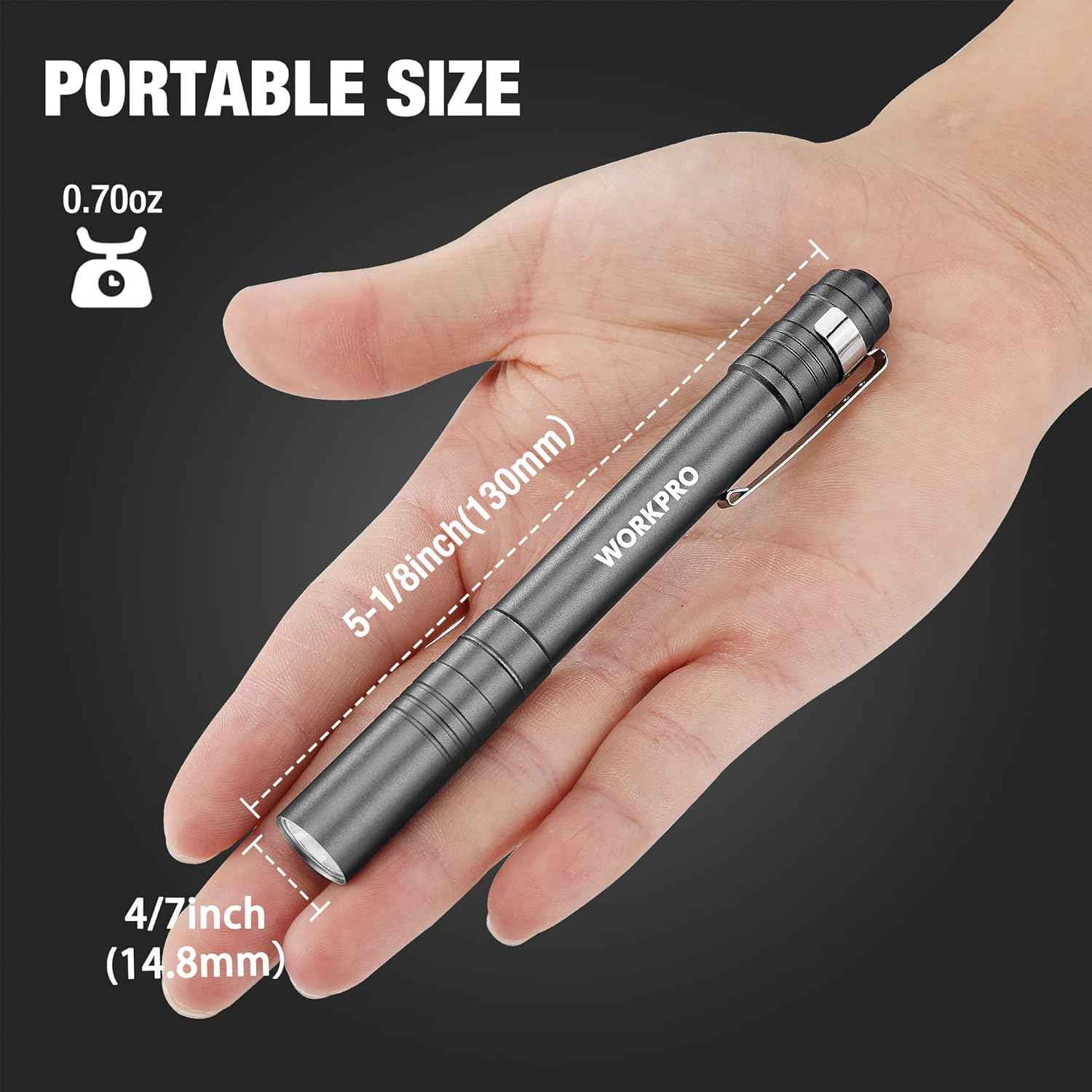 WORKPRO LED Pen Light – Anti-Accidental Activation Flashlight for Home Toolkits and Emergency Go-Bags