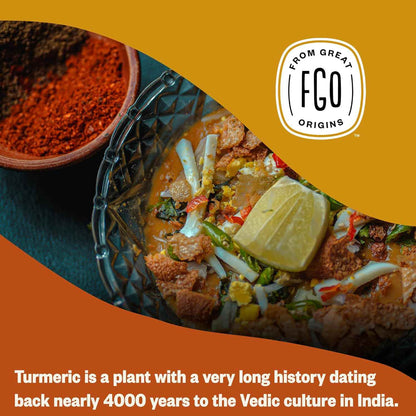 FGO Organic Turmeric Powder – Daily Wellness Ritual Spice for Golden Milk & Smoothies, 8oz Pouch
