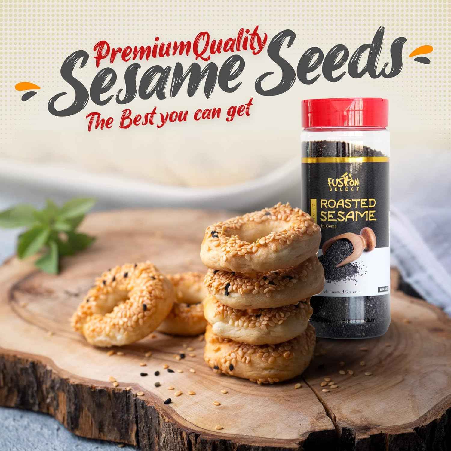 Fusion Select Roasted White Sesame Seeds - Single-Ingredient Pantry Essential for Clutter-Free Cooking