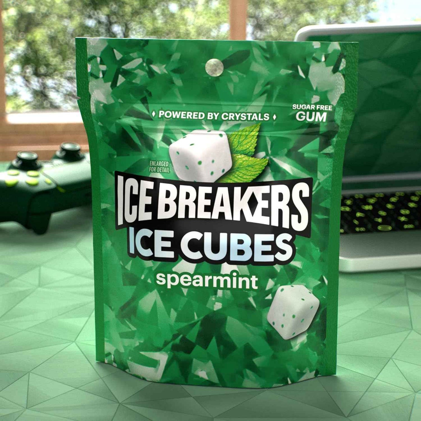 ICE BREAKERS Ice Cubes Spearmint Sugar Free Chewing Gum – Desk-Drawer Fresh Breath for Office Meetings and Presentations