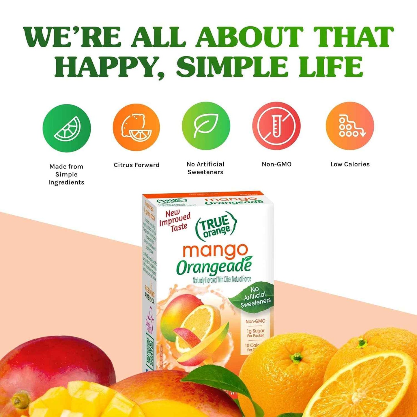 True Citrus Mango Orangeade Stevia Water Flavoring - 10 Calorie Sugar Conscious Beverage for Clean Eating Lifestyles