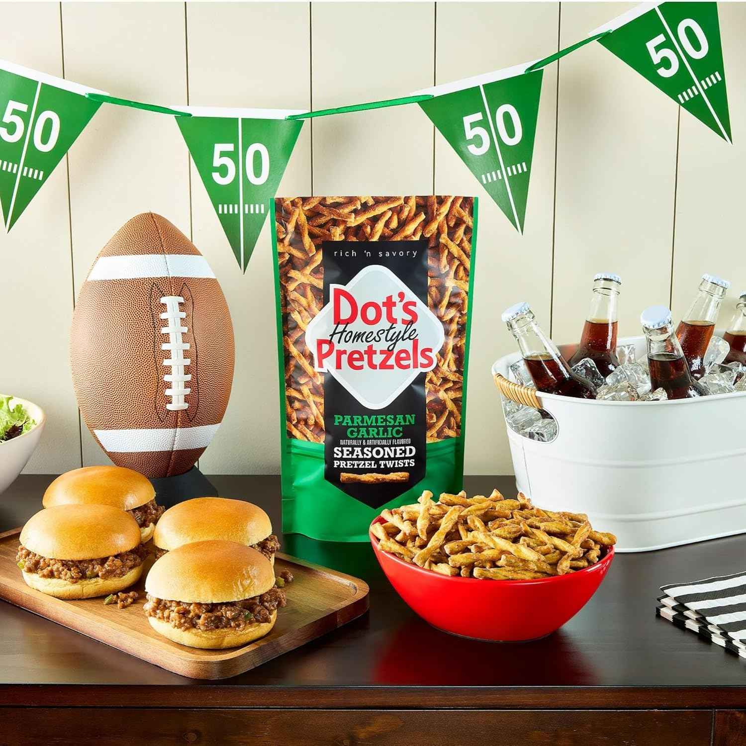 Dot's Pretzels Parmesan Garlic Pretzel Twists – Tailgate and Patio Snack for Game Day Outdoor Gatherings, 16oz Resealable Bag