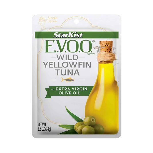 StarKist E.V.O.O. Yellowfin Tuna Pouch – Clean Label Pantry Staple for Intentional Kitchens, 2.6 oz Single Serve