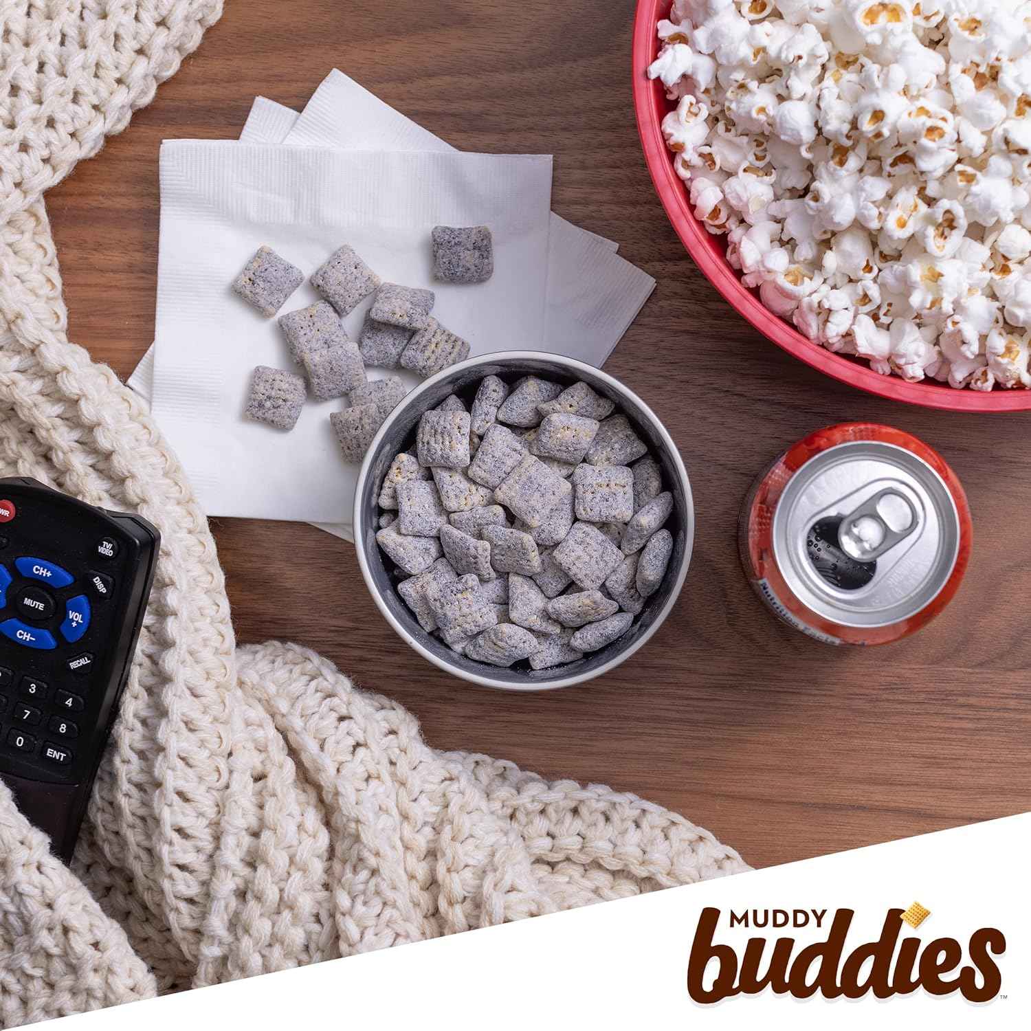 Chex Mix Muddy Buddies Peanut Butter and Chocolate Snack Mix – Travel-Ready Snack for Camping, Picnics, and Car Rides