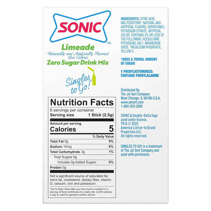 Sonic Singles to Go! Drink Mix Variety Pack – Sugar-Free Lunchbox Packets for School, After-School Activities, and Field Trips