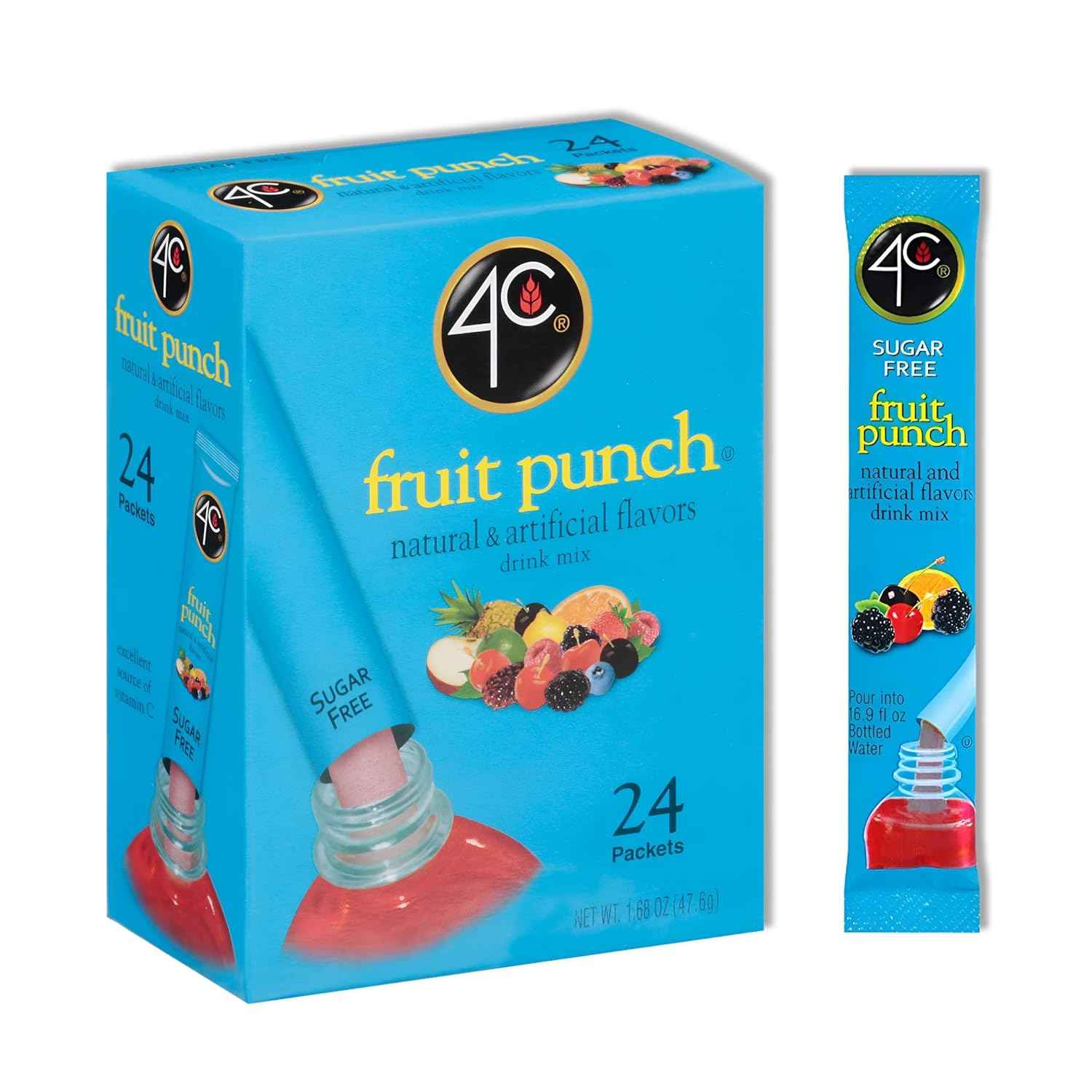 4C Vitamin C Water Flavoring – Calorie-Free Hydration Support for Self-Care and Postural Hydration Goals, 24 Count
