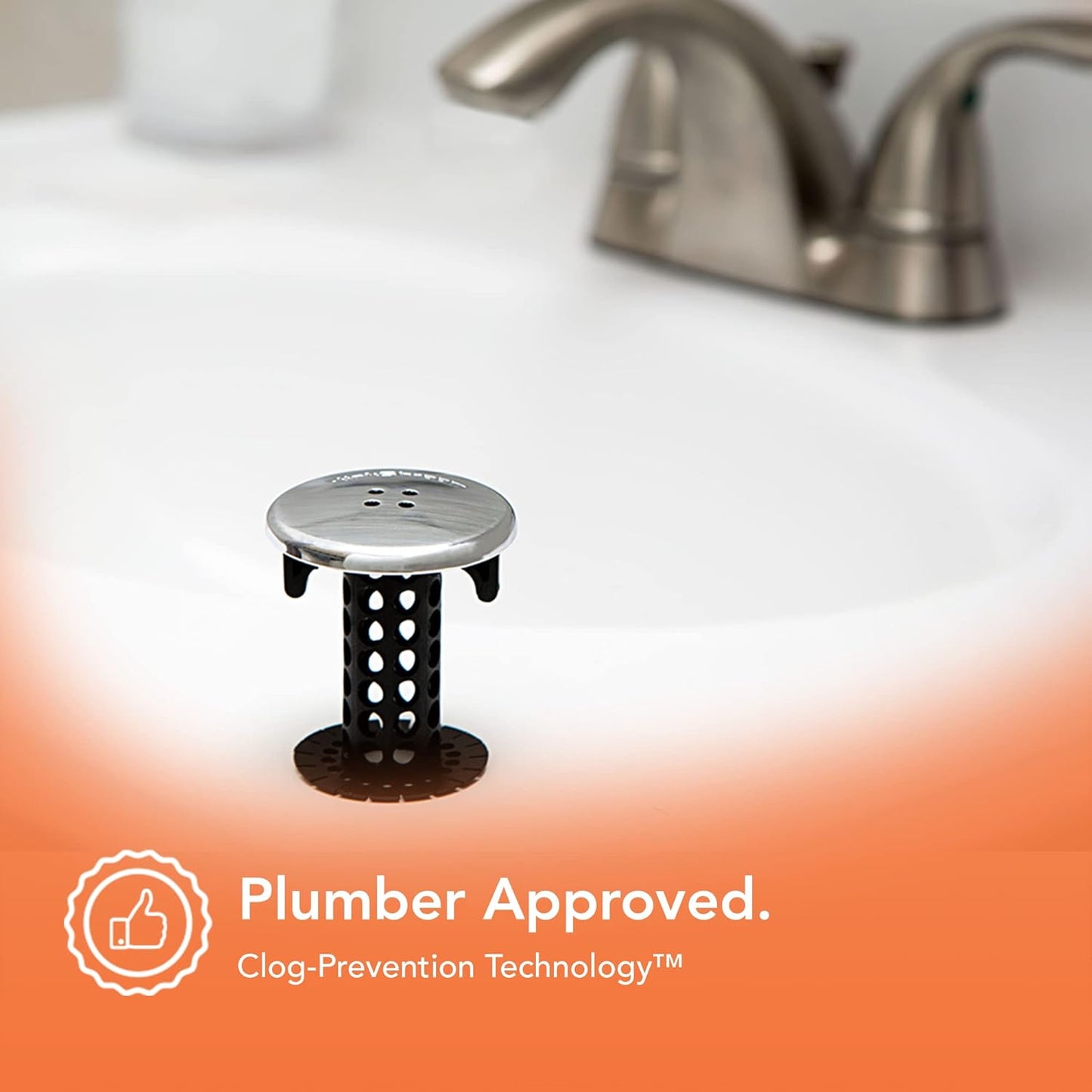 SinkShroom Chrome Edition - Chemical-Free Bathroom Drain Hair Catcher Safe for Kids, Pets, and Septic Systems