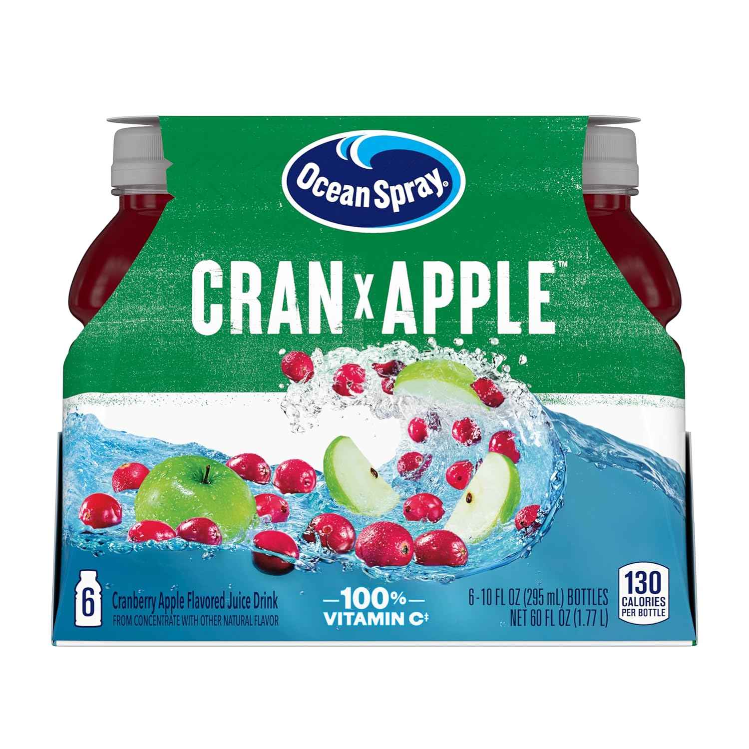 Ocean Spray Cran-Apple Juice Drink – Backyard Gathering Ready 6-Pack Cocktail Mixer