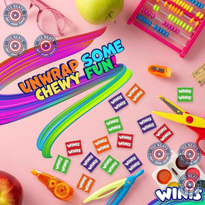 Winis Assorted Chewy Taffy Bag – Soft Individually Wrapped Candy Safe for Nursery Playdates and Toddler Snack Bowls, 50 Piece Variety