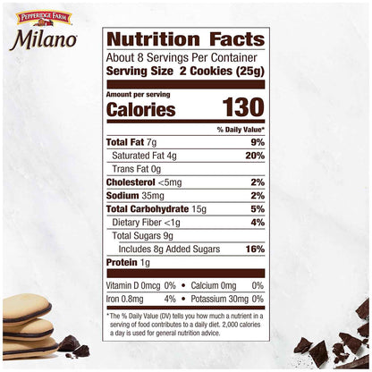 Pepperidge Farm Milano Cookies – Thoughtful Birthday Gift for Mom and Women Who Love Sweet Indulgences, 7 oz Bag