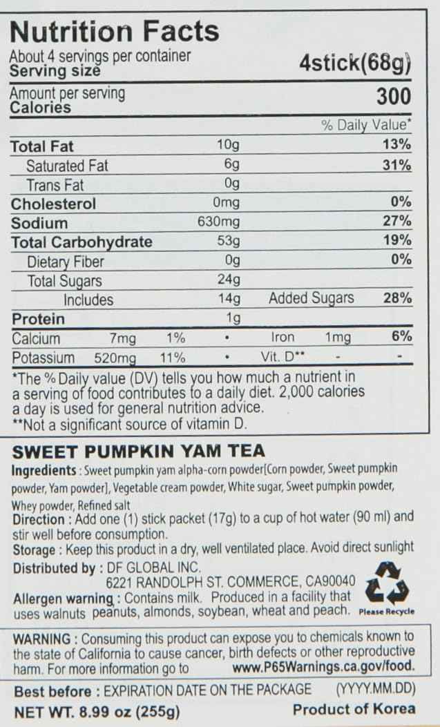 Damtuh Sweet Pumpkin Yam Korean Tea – Thoughtful Wellness Gift for Mom and Her Birthday