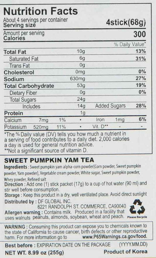 Damtuh Sweet Pumpkin Yam Korean Tea – Thoughtful Wellness Gift for Mom and Her Birthday
